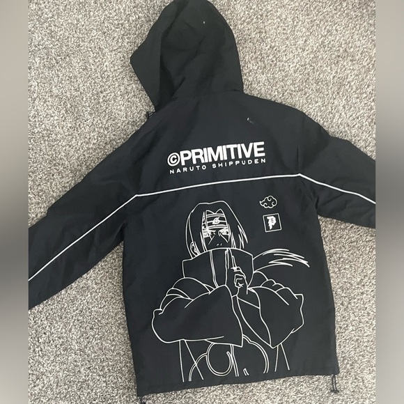 Primitive® x Naruto Shippuden II Itachi Hooded Windbreaker Jacket Small NWOT
